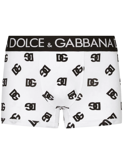 Dolce & Gabbana Dg Logo-print Swimming Shorts In Nero