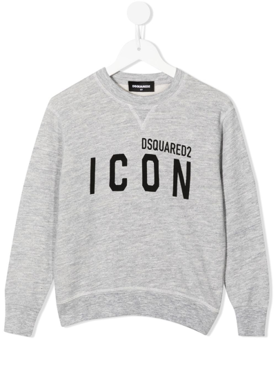 Dsquared2 Kids' Logo Print Sweatshirt In Grey