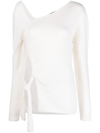 Tom Ford Cut-out Detail Asymmetric-neck Jumper In Aw003 Chalk