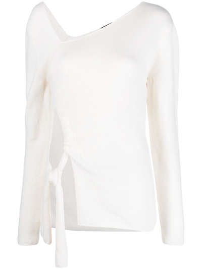 Tom Ford Cut-out Detail Asymmetric-neck Jumper In Aw003 Chalk