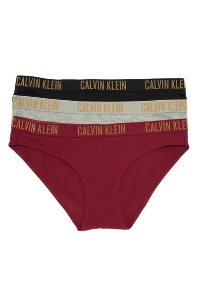 Calvin Klein Bikini Panties In 5jk Black/ Grey