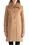 Sofia Cashmere Toscana Shearling Club Collar Jacket In Cam