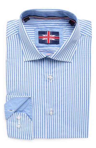 Soul Of London Sol Stripe Button-up Shirt In Light Blue