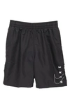 Nike Kids' 8" Volley Swim Trunks In Black