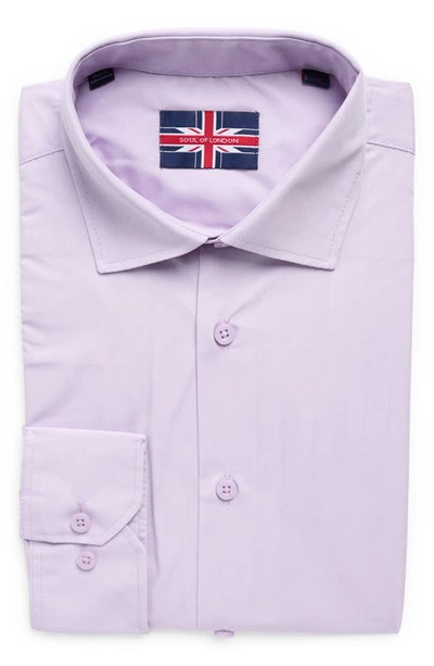 Soul Of London Solid Dress Shirt In Lilac