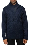 X-ray Shawl Collar Sweater In Navy