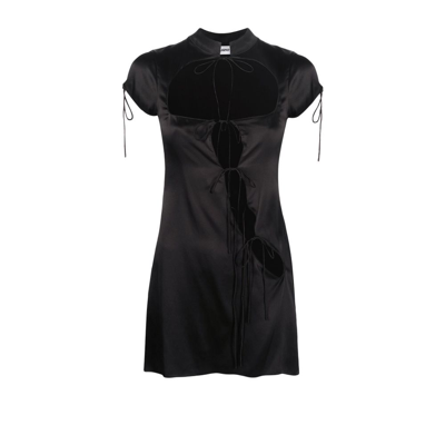 Danielle Guizio Black Cutout Silk Mini Dress | ModeSens