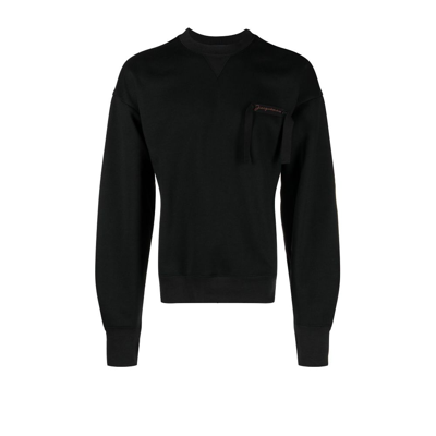 Jacquemus Black Le Sweatshirt Col Rond Logo Sweatshirt