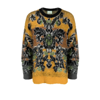 Aries Fleur Woven-graphic Knitted Jumper In Yellow