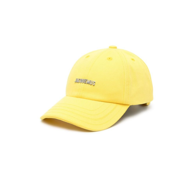 Jacquemus La Casquette Rond Cutout-back Cotton Baseball Cap In Yellow