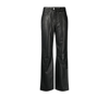 REMAIN BLACK CHARLENE LEATHER WIDE-LEG CARGO TROUSERS,RM182818568145