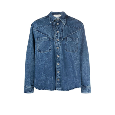 Namacheko Eveh Crinkled-finish Denim Shirt In Blue | ModeSens