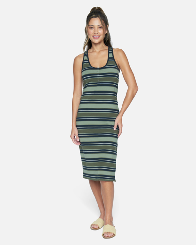 Hybrid Apparel Women's Alexa Midi Dress In Variegated Stripe