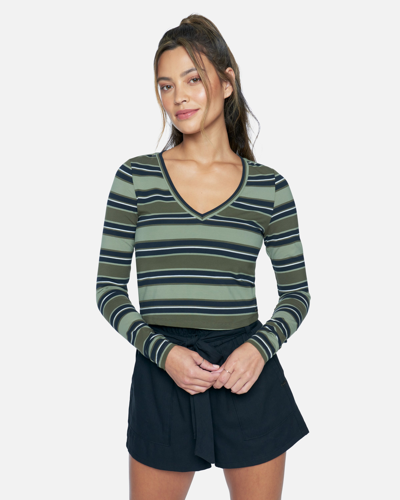 Hybrid Apparel Women's Sophie Fitted T-shirt In Variegated Stripe