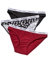 Calvin Klein Carousel Bikini 3-pack In Black,red,splice