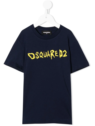 Dsquared2 Logo-print Short-sleeve T-shirt In Blau