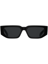 Prada Symbole Rectangular-frame Sunglasses In Black