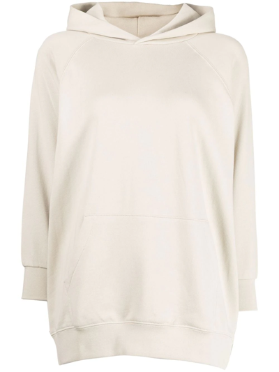 Essentials Logo-patch Long-sleeve Hoodie In Neutrals