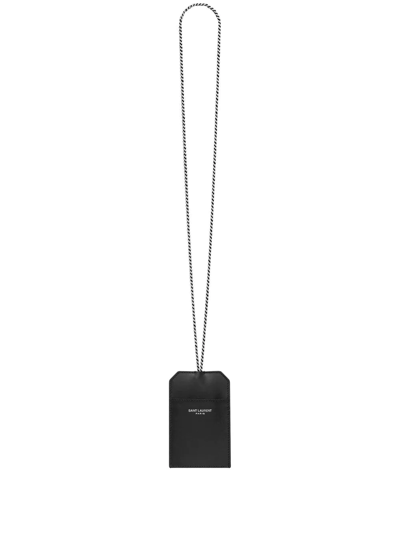 Saint Laurent Hanging Keyfob Necklace In Black