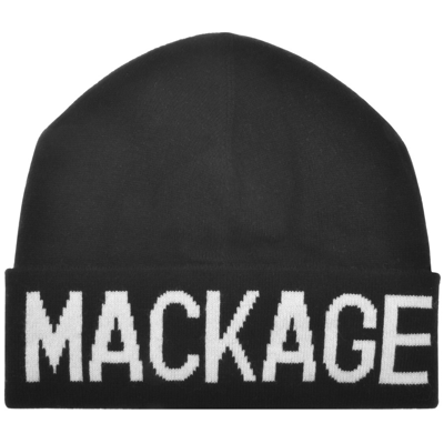 Mackage Wool-blend Logo Beanie Hat In Black