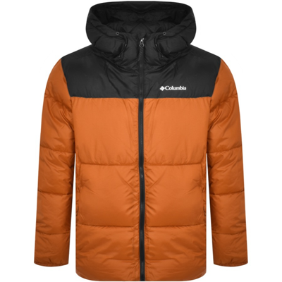 Columbia Puffect Quilted Funnel-neck Shell Hooded Jacket In Red