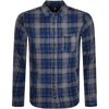 REPLAY REPLAY CHECKED LONG SLEEVED SHIRT BLUE