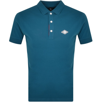 Replay Short Sleeved Logo Polo T Shirt Blue