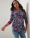 CHICO'S NO-IRON STRETCH LUXE FLORAL SHIRT