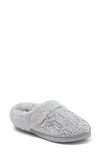 Dearfoams Claire Chenille Knit & Faux Fur Slipper In Sleet