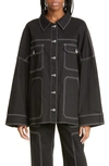 By.dyln Cooper Shirt Jacket In Black