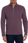 Robert Graham Delage Long Sleeve Quarter Zip Neck Shirt Sweater In Pink