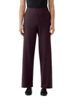 Eileen Fisher High Waist Straight Leg Wool Pants In Cassis