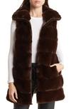 Via Spiga Reversible Faux Fur Vest In Chocolate