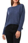 Vince Camuto Gradation Crewneck Sweater In Steel Blue