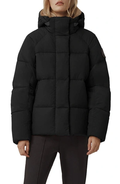 Canada Goose Hybridge Wide Quilt Knit Hoodie Black