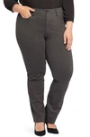 Nydj Marilyn Straight Leg Pants In Charcoal Heathered