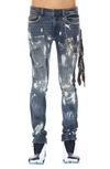 Cult Of Individuality Punk Ripped Stretch Super Skinny Jeans In Blue