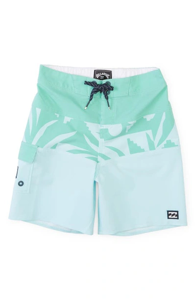 Billabong Kids' Tribong Pro Swim Trunks In Light Aqua