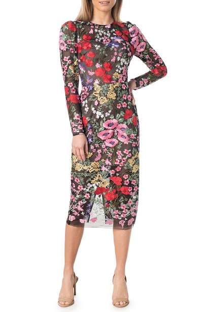 Dress The Population Sophia Dress In Rouge Multi