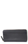 Royce New York Personalized Continental Rfid Leather Zip Wallet In Black - Deboss