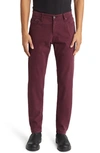 Ag Tellis Slim Fit Sateen Pants In Maroon Peak