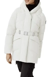 Canada Goose Marlow Water Repellent Belted 750 Fill Power Down Coat In Northstar White