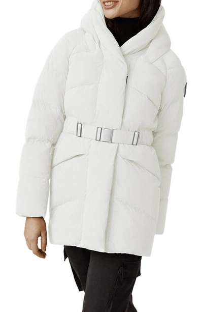 Canada Goose Marlow Padded Belted Shell-down Coat In Northstar White