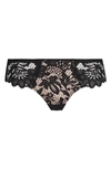 Hunkemoller Shiloh Lace Brazilian Panties In Caviar