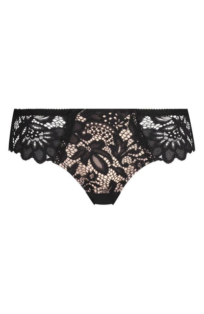 Hunkemoller Shiloh Lace Brazilian Panties In Caviar