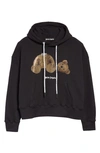 PALM ANGELS SEQUINS BEAR EMBROIDERED HOODIE