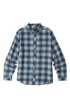 Billabong Kids' Coastline Cotton Flannel Shirt In Dusty Blue