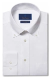 David Donahue Trim Fit Non-iron Dress Shirt In White