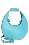 Staud Mini Moon Leather Bag In Azure