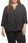 Nydj Semisheer Pintuck Blouse In Black